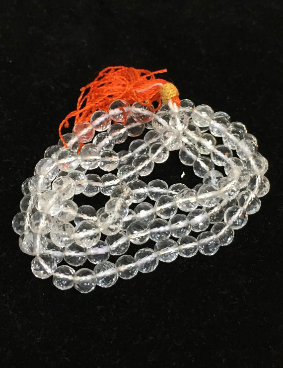 Sphatik Mala Diamond Cut (Top Quality) Lab Certified 108 Beads approx 7 mm